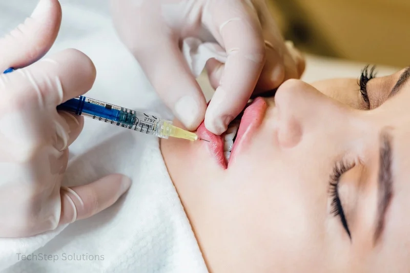 close up of hands of cosmetologist making injectio