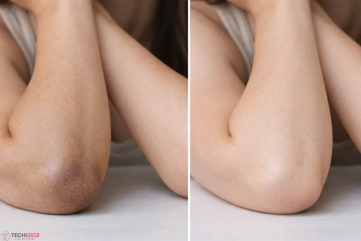 elbow bleaching before after